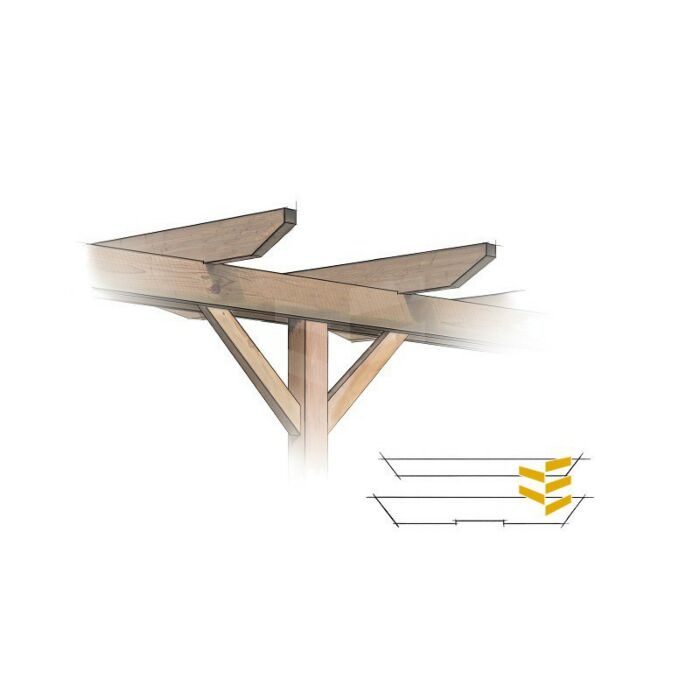 Hardhouten schoor 68x68x600 main product photo